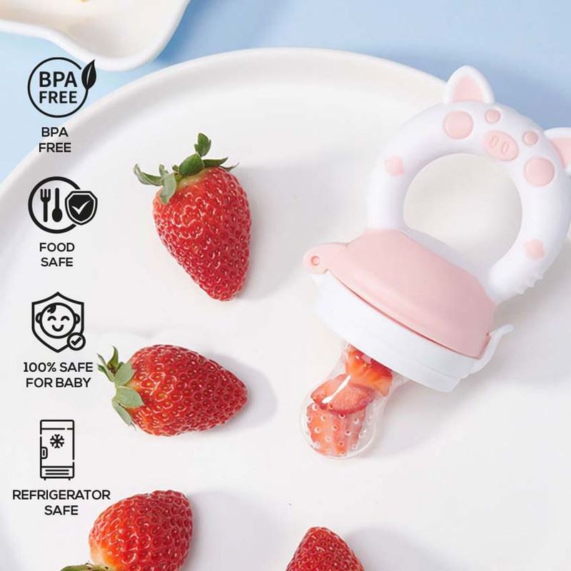 CHUPON ALIMENTADOR PARA BEBE DE SILICONA SIN BPA ROSA - Rosado